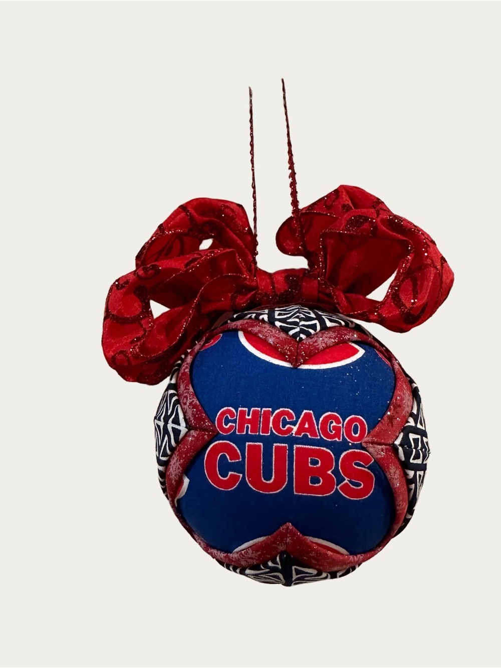 MLB Chicago Cubs World Series Winner Hand Crafted Quilted 4” Ornament